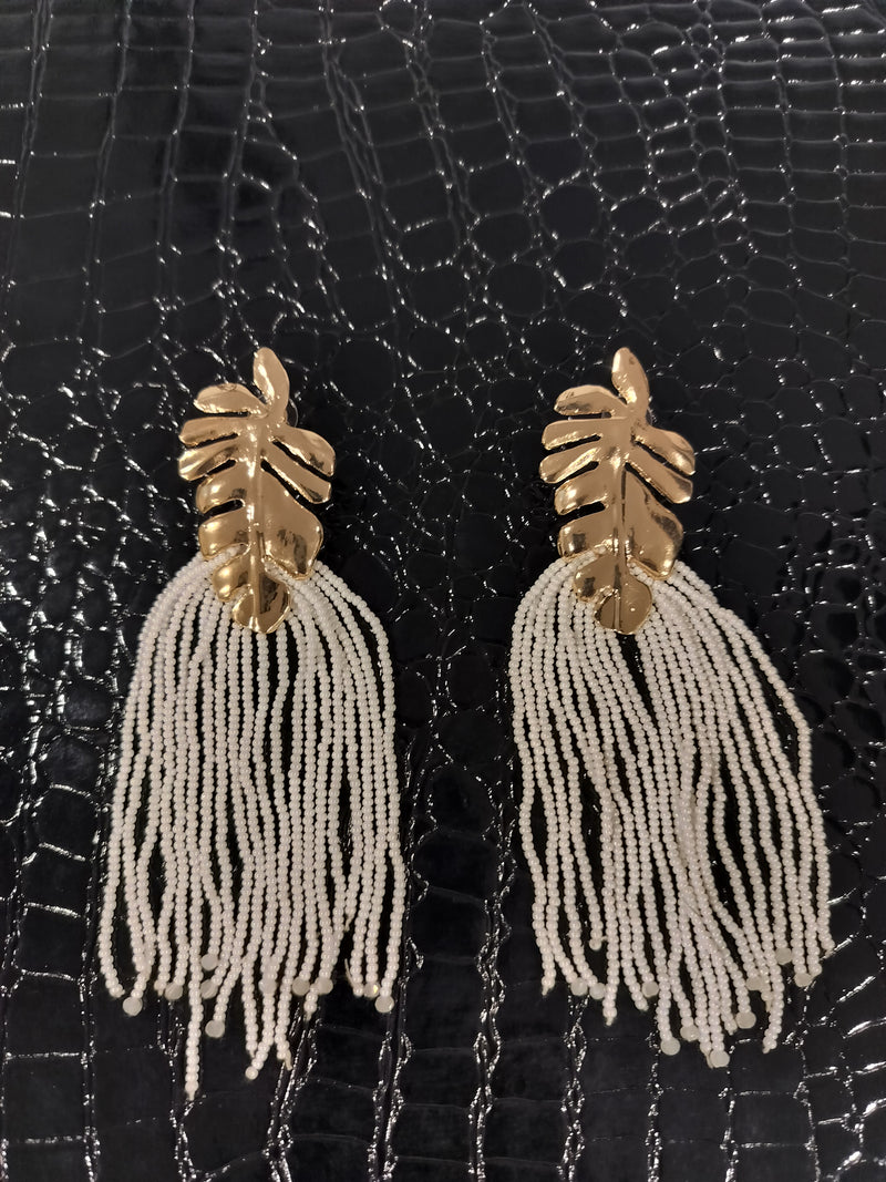 Leafy Tassel Earrings