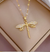 gold dragonfly necklace - bonafide glam 