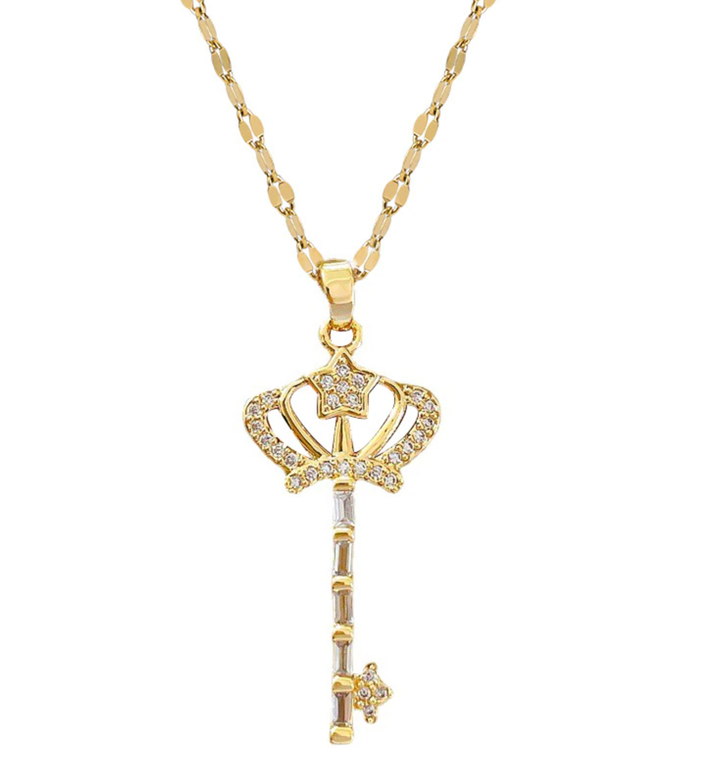 gold crown key necklace - bonafide glam