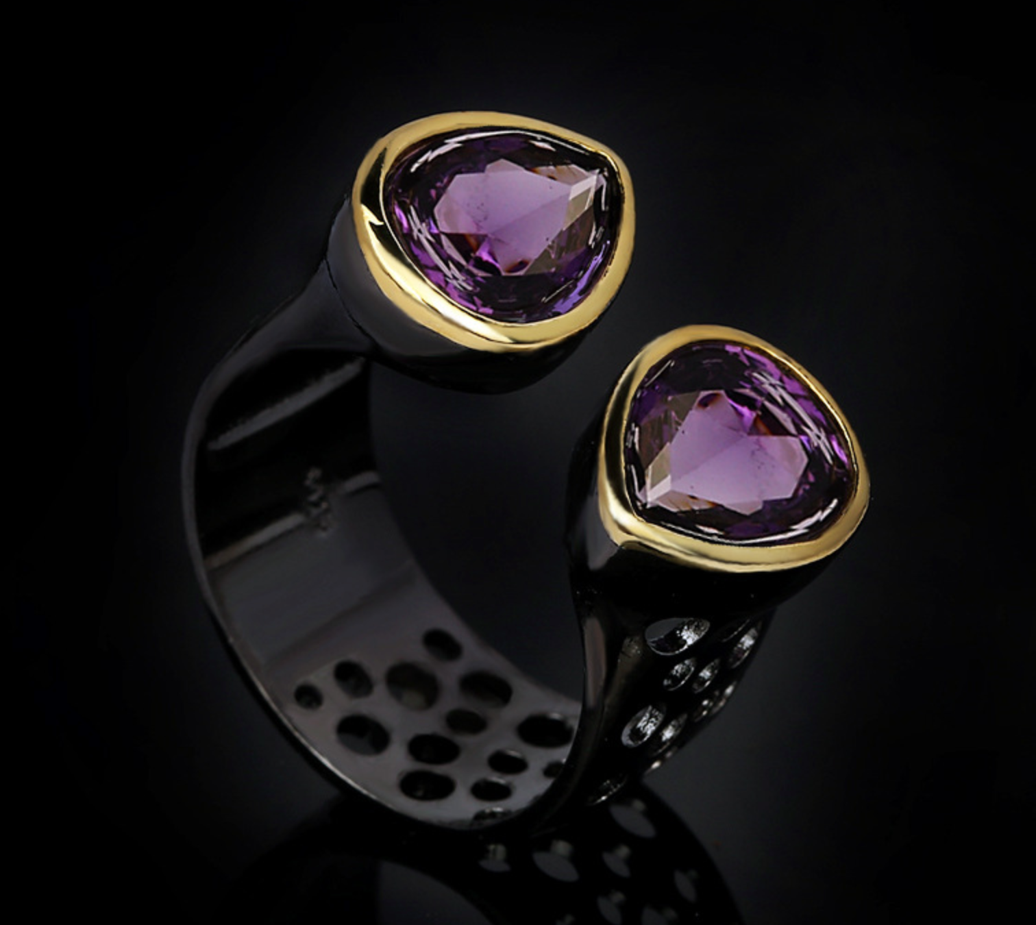 purple and black ring - bonafide glam