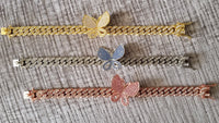 18k Gold Plated Butterfly Cuban Bracelet - Bonafide Glam