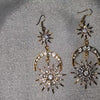 gold chandelier earrings with rhinestones - bonafide glam