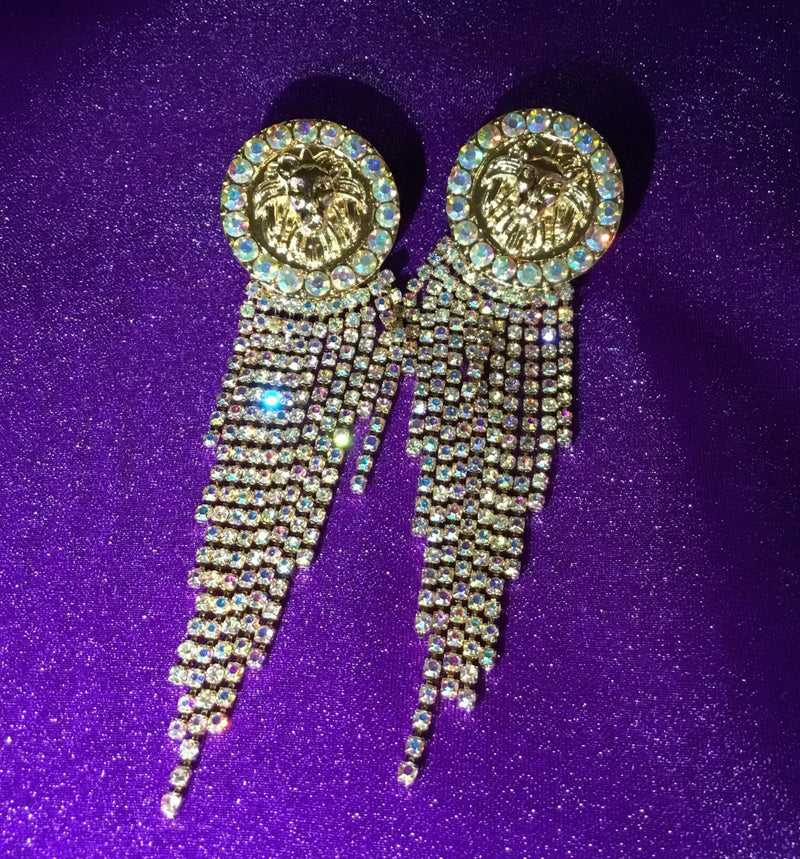 Lion Head Tassel Earrings - Bonafide Glam