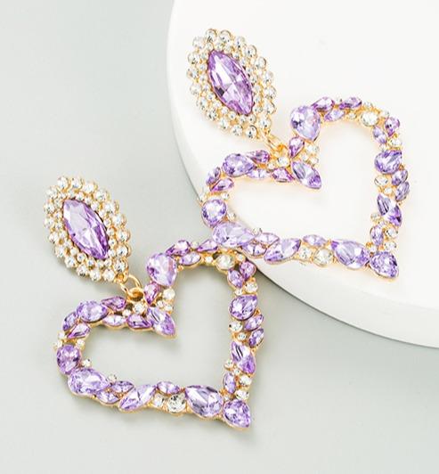 Purple Heart Earrings - Bonafide Glam